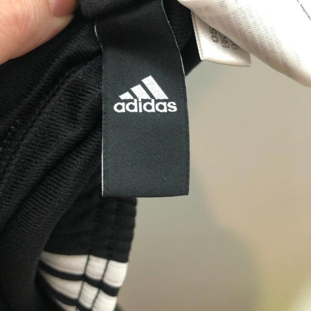 Adidas black white striped athletic pants - Picture 5 of 7